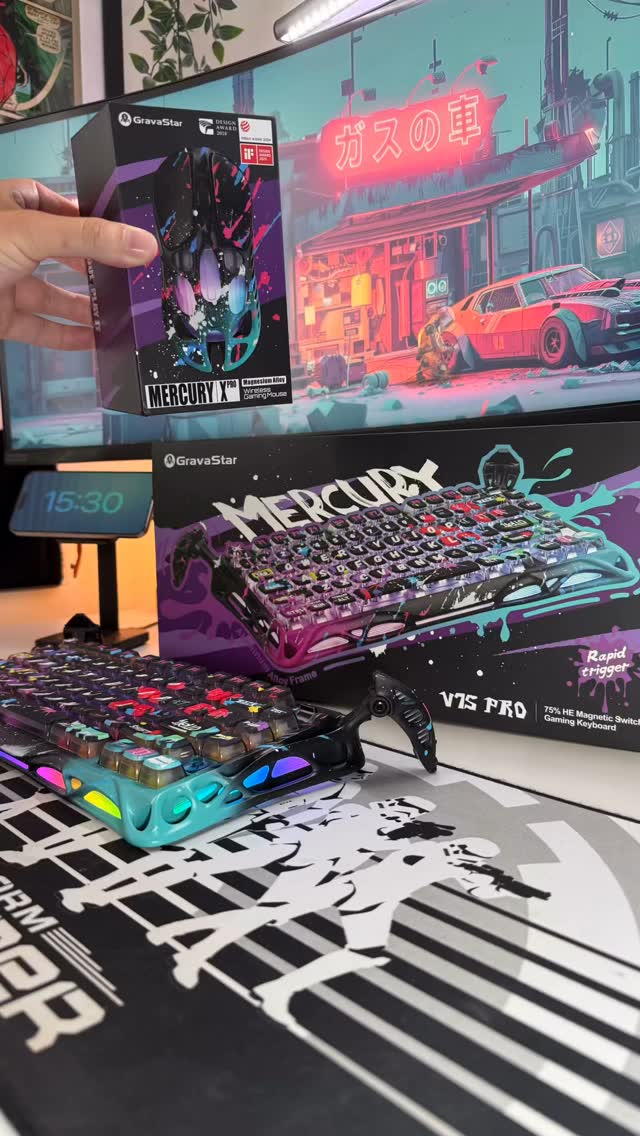 This new keyboard and mouse combo 🤩🤩

Checkout the new Mercury V75 Pro Special Edition! @gravastar 

This Hall Effect keyboard not only looks incredible with this Neon Grafiti style it’s also packing some serious specs. 

8k polling rate 
Dynamic rapid trigger
Adjustable Actuation Point
Aluminum Construction
(LKP) + Snap Click

And of course all the RGB you should need 😍

Not forgetting the Mercury X Pro gaming mouse in the same design, it makes for the perfect combo! 

If you wanted to take a look you’ll find the link on my links page use code ADAM to save some cash 💰 

#gravastar #gravastarV75Pro #gravastarHE