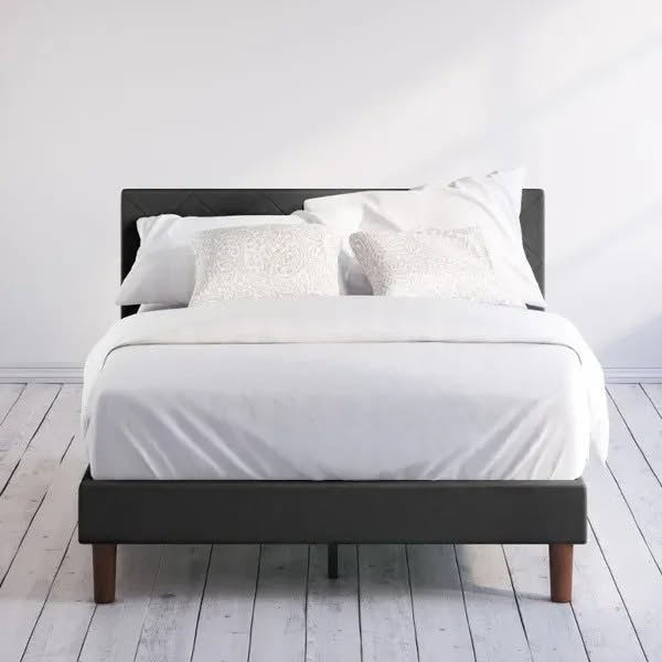 Shalini Upholstered Platform Bed Frame - Dark Grey / Queen