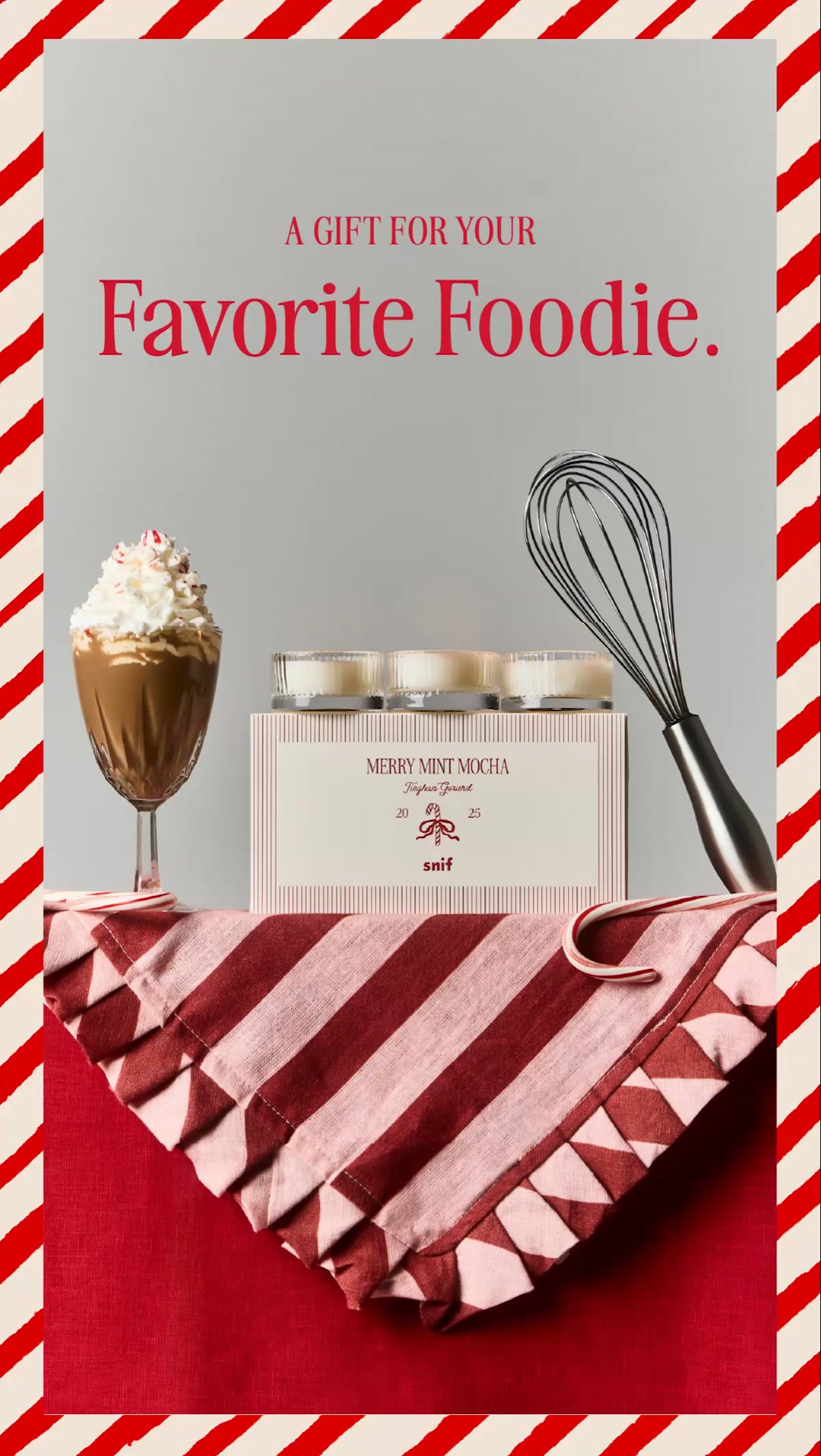 NEW PEPPERMINT COCOA CANDLE.