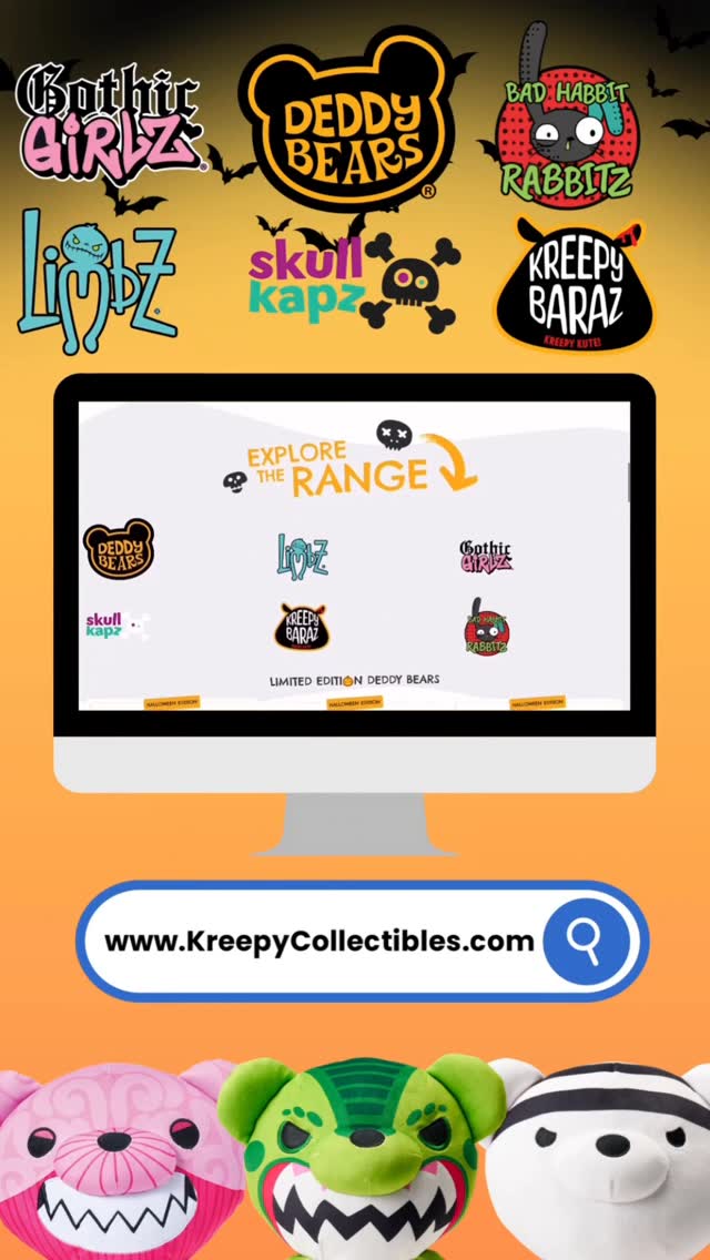 WEBSITE LAUNCH‼️
The ultimate destination for all things creepy cute, wonderfully weird and adorably eerie. 👻
We have created fan favourite bundles for you to shop that are hauntingly adorable and scarily affordable. 🛍️
Whether you are treating yourself or gifting to a fellow collector there is something on kreepy collectibles for everyone. 💻✨
Shop some of your favourite ranges such as Deddy Bears, Gothic Girlz, Limbz, SkullKapz and much more. 
Available in Europe and the UK, with the website arriving in US soon 🙌🏼 
 
#kreepycollectibles #deddybears #halloween #website #deals #plush #collectibles