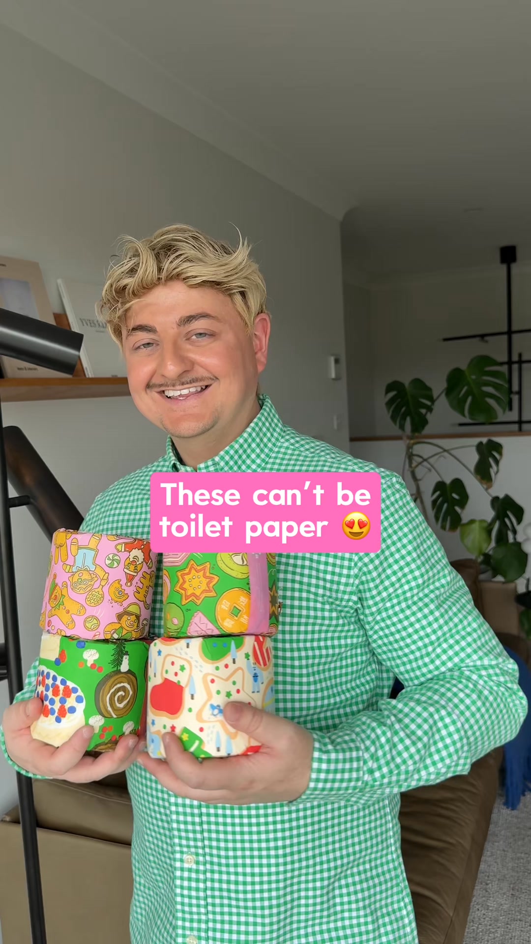 Toilet paper covered in confections