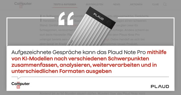 Plaud Note Pro — Intelligenteres KI-Notizenmachen
