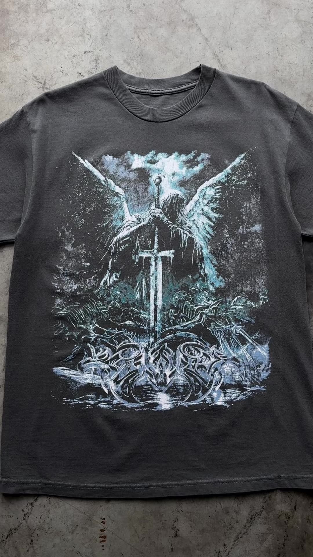 SWORD OF HEAVEN TEE VINTAGE BLACK