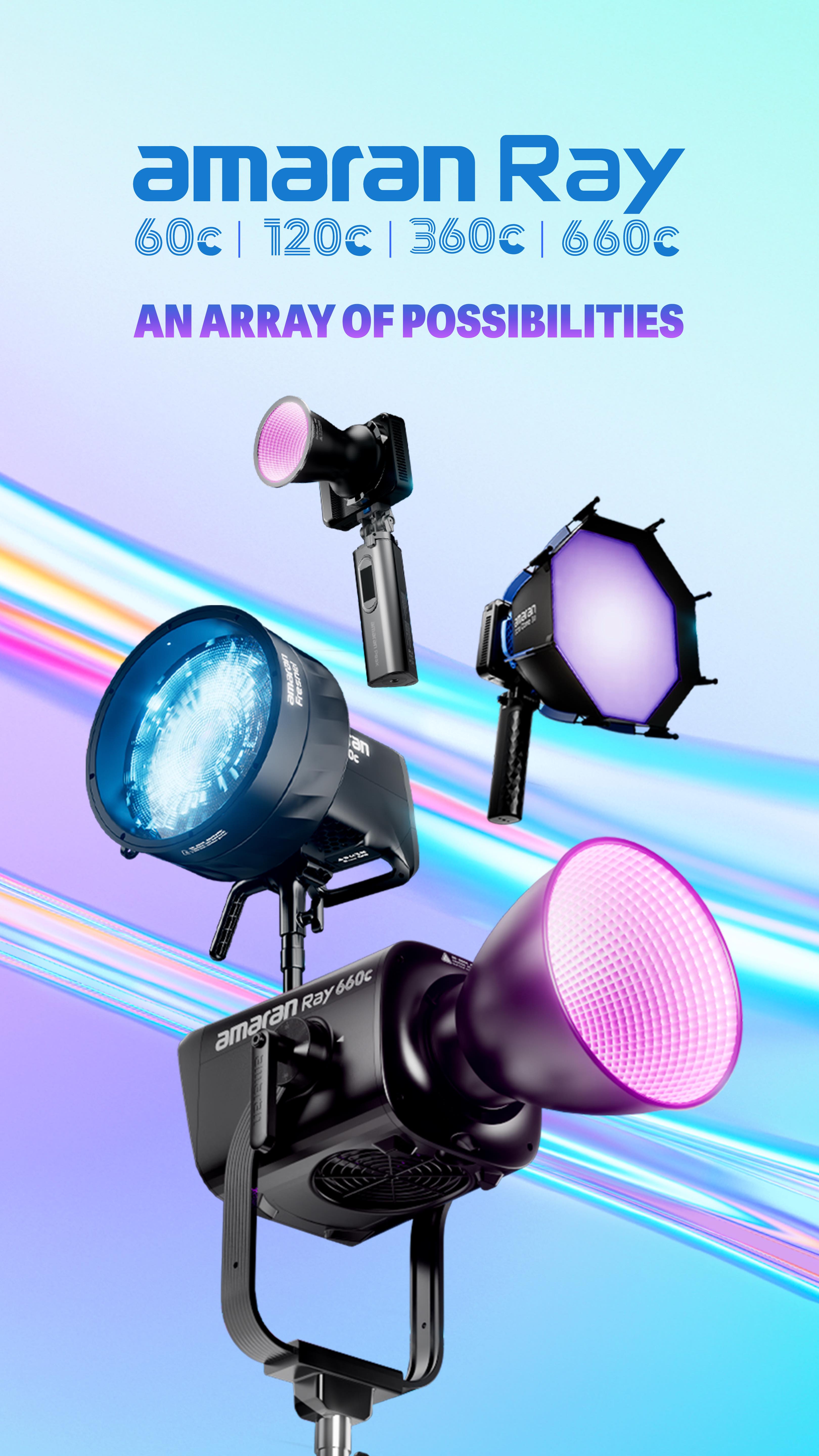 Introducing the amaran Ray Series, the next generation of full-color COB lights💡 

From the travel-ready Ray 60c to the studio-ready Ray 660c, these lights are built for creators who need powerful output in compact, streamlined packages.

Key features: ✅ More compact size at every level, anywhere you create ✅ Best-in-class brightness for any scale ✅ True-to-life color with all-new OmniColor light engine ✅ IP54-rated weather resistance design ✅ Instant NFC pairing to the amaran app ✅ Adaptive control with FlowTurn knob ✅ New, dedicated Bowens Mount accessories

From ultra-mobile shoots to dedicated studio spaces, the amaran Ray Series gives you power, accuracy, and portability without the bulk. Check them out with the link in our bio!

#lighting #amaran #amaranRay #amaranRay60c #amaranRay120c #amaranRay360c #amaranRay660c