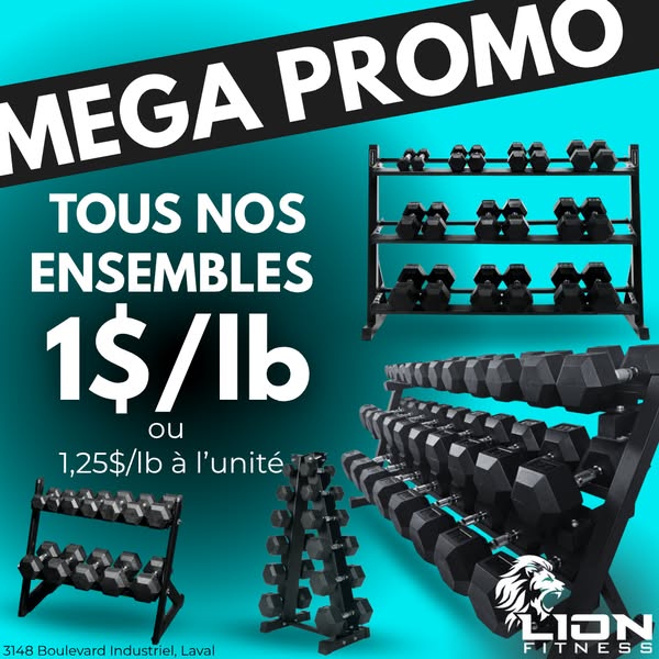 TOUS les kits d’haltères hex à 1$/lb