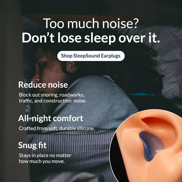 🌙✨ Struggling to catch those Z's with all the noise? Enter, #SleepSound earplugs.

A little extra quiet can make all the difference. Our earplugs help create a calming environment, blocking out snoring, roadworks, traffic, and construction noise while still allowing you to hear important sounds, like your alarm. Plus, unlike foam earplugs, #SleepSound earplugs can be used for years on end! 💤💭