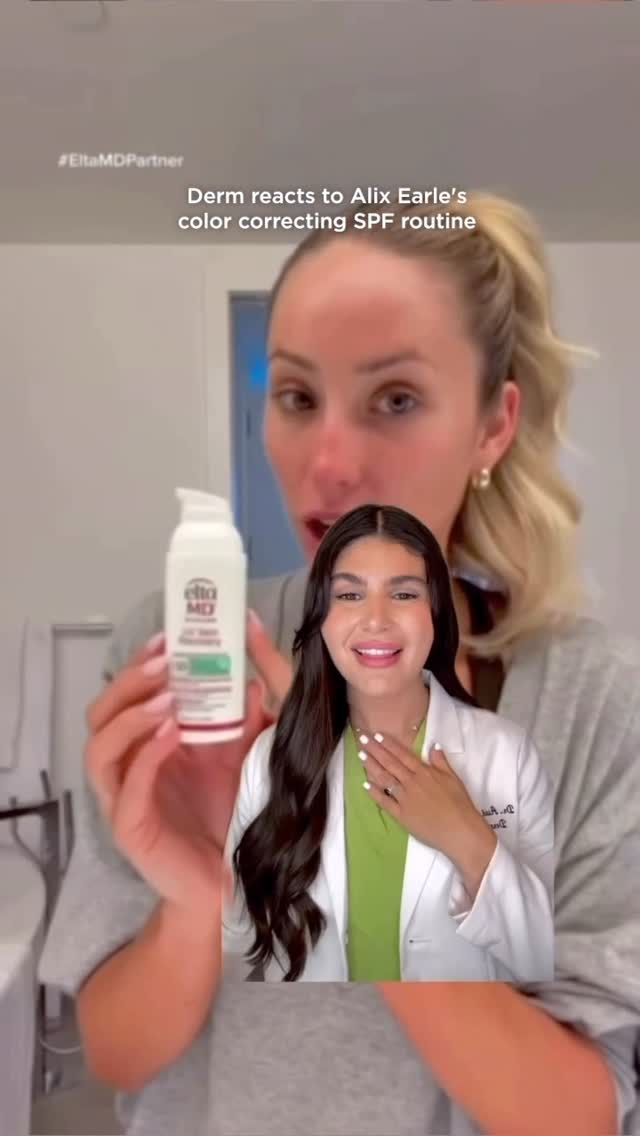 @alix_earle and Board-Certified Dermatologist @doctorappleaday love green sunscreen. 💚 With its weightless texture and our patented AAComplex technology, UV Skin Recovery Red Color Correcting SPF 50 is a year-round go-to that’s proven to improve the appearance of visible redness in sensitive skin. It soothes, helps repair the skin barrier, and preps the skin for your next look. 

Available through authorized EltaMD Skin Health Professionals, EltaMD.com, Amazon and other authorized retailers.

#EltaMDPartner