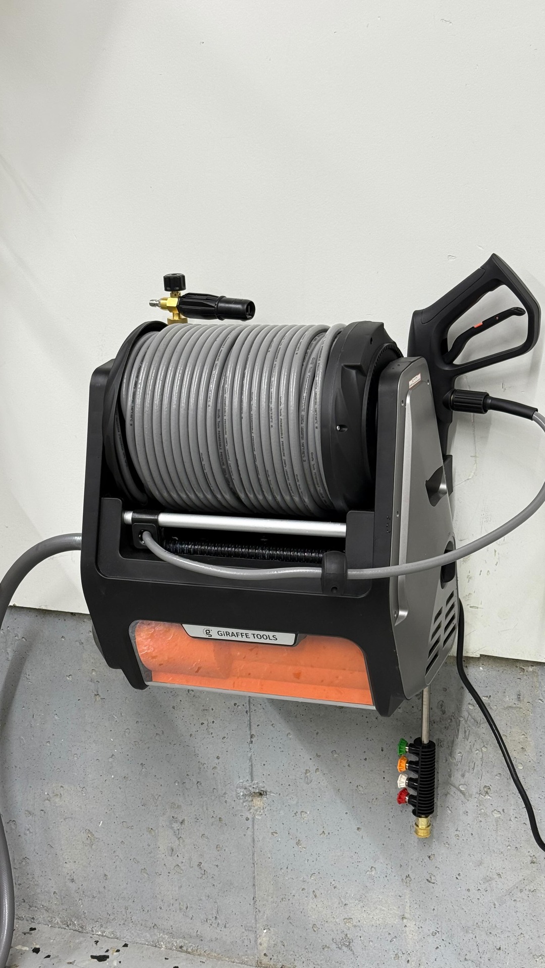 This is the new Giraffe 🦒 Tools Grandfalls Retractable Pressure Washer Pro!  Use Discount Code XTRK2025 for 10 percent off from giraffe tools.ca!  Link 🔗 in bio! @giraffetoolsca 

🦒 It’s got a max pressure of 3300 PSI with a brushless motor, it’s 3 times quieter than a gas powered pressure washer and it’s max water flow is 1.6 gallons per minute! 

🦒 We were really impressed with the quality and how well the auto retractable hose worked!  It reached all the way out to the center of our cul de sac so we will be able to reach everything once the snow melts! It came with a foam cannon and four different nozzles! 

#giraffetools #pressurewasher #electricpressurewasher #toolreview #tools #canada