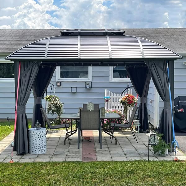 $319.99🔥Aluminum Outdoor Retractable Pergola