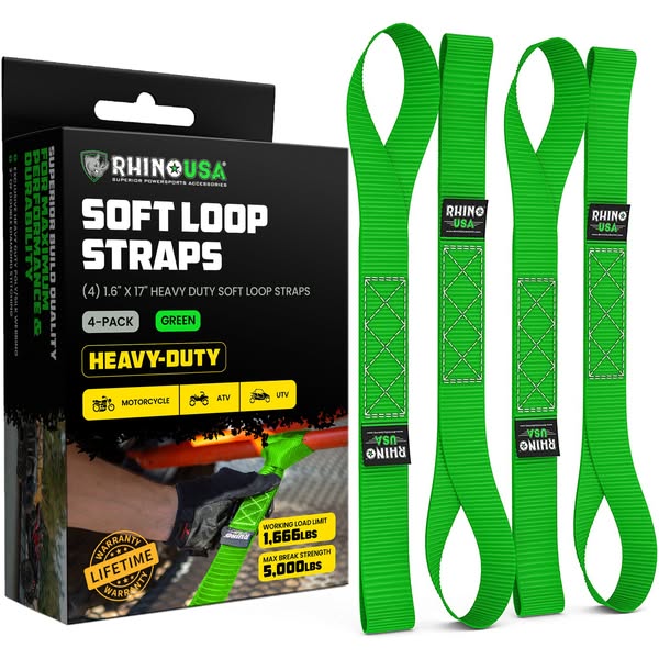 1.6" x 17" Soft Loop Tie-Down Straps (4-Pack)