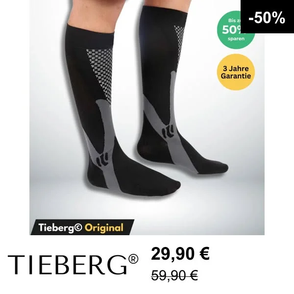 Tieberg - Kompressionssocken - 43-46 / Weiß