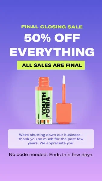 50% OFF Final Closing Sale