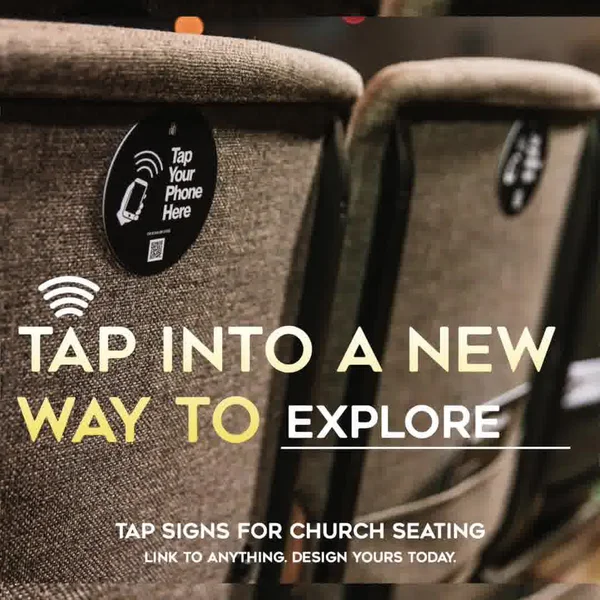 Tap church signs for seating helps your church connect instantly—whether it’s sharing service times, social media, livestreams, or ways to get involved. One tap brings your community closer than ever. 

Members just tap their phone to be able to see any information that you control in realtime, like ways to give, volunteer, follow, subscribe, and more. 

Boost your social following and member engagement. Churches everywhere are using tap tech to launch their congregation into the 21st century. 

Link to anything like Linktree, Pushpay, Planning Center, or any website.